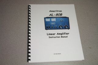 Ameritron AL 80B Amplifier Manual w/Plastic Covers & Ring Bound