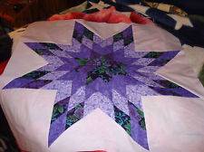 PURPLE PAPER ROSES   LONE STAR QUILT TOP SQUARED