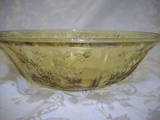   Rose Yellow Depression Glass 10 1/2 Serving Bowl   Federal Glass