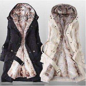 Ling 2 in 1 Hood Fur Parka Overcoat Women Winter Coat with Faux Fur 
