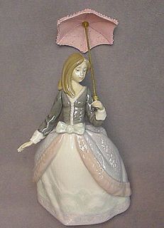 Lladro ~ “Angela” ~ #5211 w/ Parasol ~ Porcelain Figurine