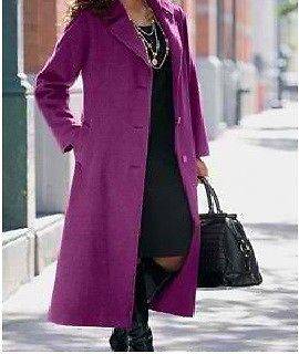 ladies womens winter wool blend wool long coat jacket plus size 1X 2X 