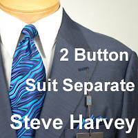 46R STEVE HARVEY Slate Blue SUIT SEPARATE 46 Regular Mens Suits 