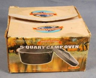 American Camper New Cast Iron 5 Quart/10 Camp Oven/Dutch Oven
