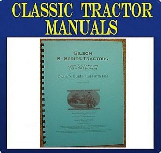 Gilson S Series WARDS Tractors Operators  Parts Manual