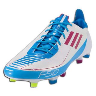Adidas F50 adizero Prime FG Soccer Futball Cleats White Pink Blue sz 
