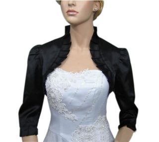   sleeve satin bolero Jacket Top Wedding evening dress Bridesmaid S XL