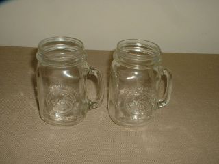 Golden Harvest Clear Glass Drinking Jars or Mugs with Handles Holds 