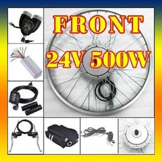 24V 500W 26 Front Wheel Electric Bicycle Motor Kit Cycling Conversion 