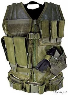 NcStar Tactical Vest Green Regular Military Special Forces Swat Police 