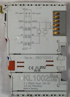 BECKHOFF KL1002 2 Point Digital Input 24VDC 3.0 ms Filter *XLNT*