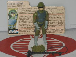 GI Joe Action Figure Tripwire 1983 VARIANT patch backpack mine 