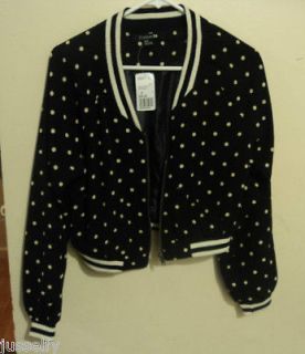 Forever 21 Exclusive Design Polka Dot Varsity Jacket** Black/Cream 