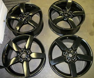 Set of 4 OEM Chevy Camaro 19 5 Spoke Wheels Black 2010 2011 2012 5442