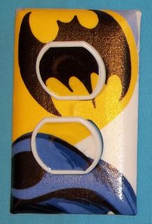 Batman Super Hero OUTLET Switchplate light switch made with Pottery 