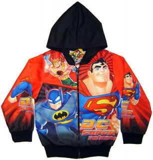 DC SUPER FRIENDS Batman Superman Jacket Coat Top Kids Boys Clothes NEW 