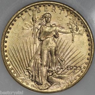 1923 Saint Gaudens $20.00 gold ~ NGC MS 62 ~ pleasing surfaces