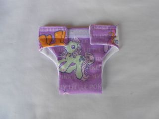 Nappy Homemade Using My Little Pony fabric to fit Baby Born   Style F