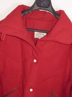 NEW VTG Armani Jeans Womens Red Wool Blend Short Jacket Coat Sz. M