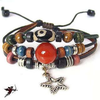   hemp bracelet wristband star beads ethnic surf handcraft artisan
