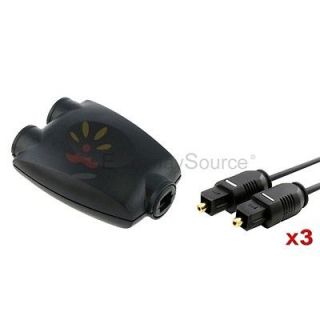   Audio Tolsink Splitter Adapter+3Pcs Digital Audio Toslink Cable