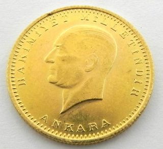 100 PIASTRES GOLD COIN TURKEY 1923/41 7.2 GRAMS