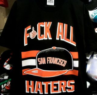 San Francisco Giants Black T Shirt F*ck All SF Haters Retro Snapback 