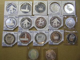 Austria Lot of 17 PROOF SILVER Coins 100 Schilling & 50 Schilling 