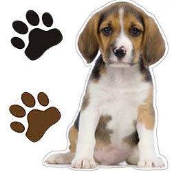 27pc PUPPIES Dogs WALL STICKERS Kids Cutouts Paw Prints