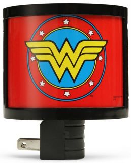   Licensed WONDER WOMAN Shield LOGO Auto Sensor NIGHT LIGHT Great Gift