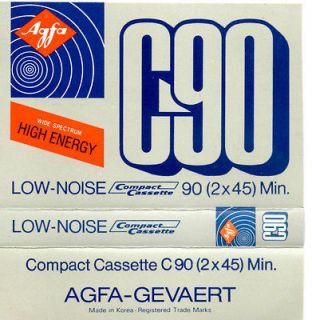 AGFA C90 MINUTE USED BLANK AUDIO CASSETTE TAPE HIGH ENERGY