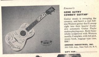 1955 lg d ad gene autry cowboy guitar emenee