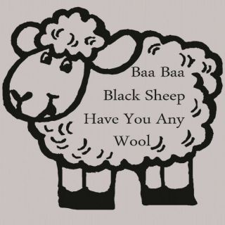 BAA BAA BLACK SHEEP Nursery wall sticker rub on vinyl transfer new 