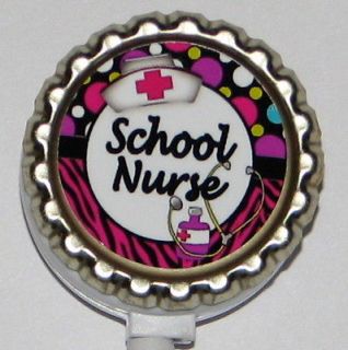   CRNA, NP, School Nurse ID badge holder w retractable reel u choose 1
