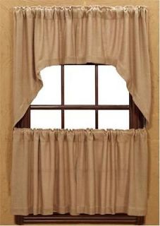 Burlap Natural Tier (Set of 4) L36xW36 New in package Curtain Tiers