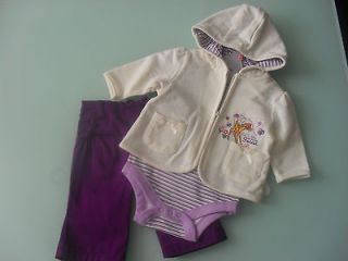 NEW DISNEY Bambi Infant Girls Jacket Bodysuit Pants 3 pc set Outfit 