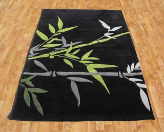 SMALL   EXTRA LARGE THICK MODERN BAMBOO GREY GREEN DESIGNER RUG