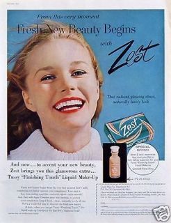   Advertising: Zest Beauty Bar Soap Pretty Blonde Red Lipstick Smile
