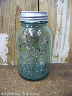 Vintage BALL Aqua Blue Quart Size Canning Jar And Zinc Lid 8 Available