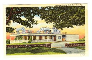 OFFICERS COUNTRY CLUB FORT KNOX, KY   WW2 G.I. POSTCARD