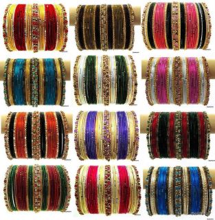  36 Indian Ethnic Belly Dance Coustume Metal Bangles Bracelet 13 Colors