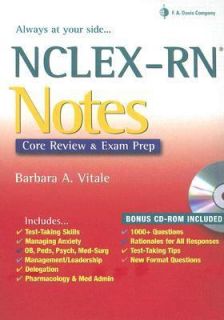 NCLEX RN Notes Core Review and Exam Prep by Barbara A. Vitale and 