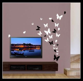 Up to 53 Butterfly Bedroom Bathroom Kitchen Wall Art Stickers Kids 