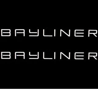 BAYLINER 26 x 2 INCH OFF WHITE BOAT DECALS (Pair)