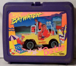 1995 Barbie Baywatch Lifequard Lunch Box Lunchbox Thermos USA