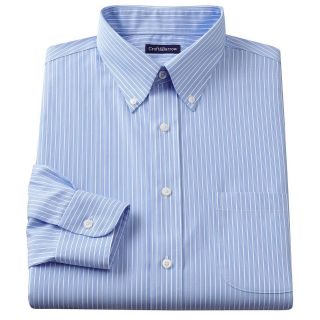 New Croft & Barrow Mens Dress Shirt Light Blue Striped Patterned MSRP 