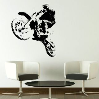 SCRAMBLER dirtbike motorbike kids bedroom wall art stickers crosser 