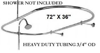   CLAWFOOT TUB SHOWER RAIL CURTAIN ROD BAR OVAL 72X36 OVAL ENCLOSURE