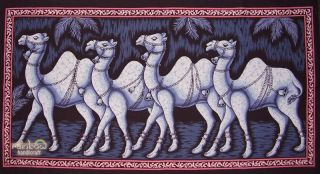 CAMEL BATIK WALL HANGING wax cotton tapestry home decor arabic ethnic 