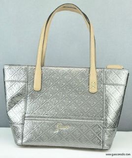 New Ladies Guess Handbag Bag Authentic Pewter Reiko NWT